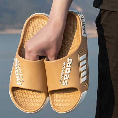 Lightweight Men Slippers Summer Flat Sole Slides Open Toe Home Slippers For Women Couple Trendy Bea 1