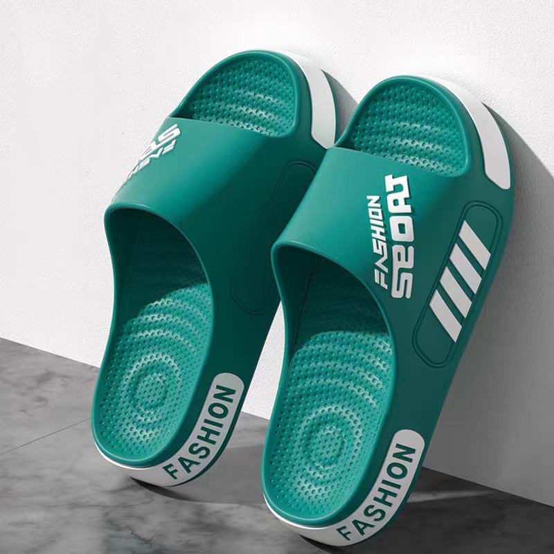 Lightweight Men Slippers Summer Flat Sole Slides Open Toe Home Slippers For Women Couple Trendy Bea 2