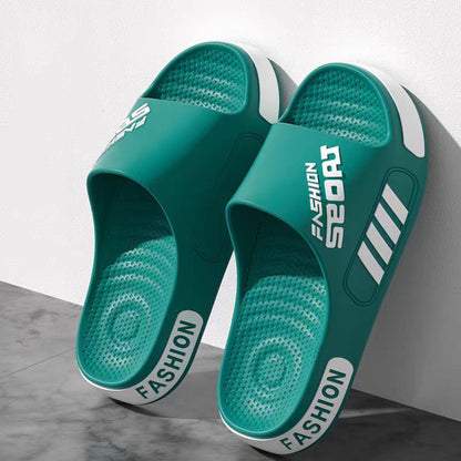 Lightweight Men Slippers Summer Flat Sole Slides Open Toe Home Slippers For Women Couple Trendy Bea 2