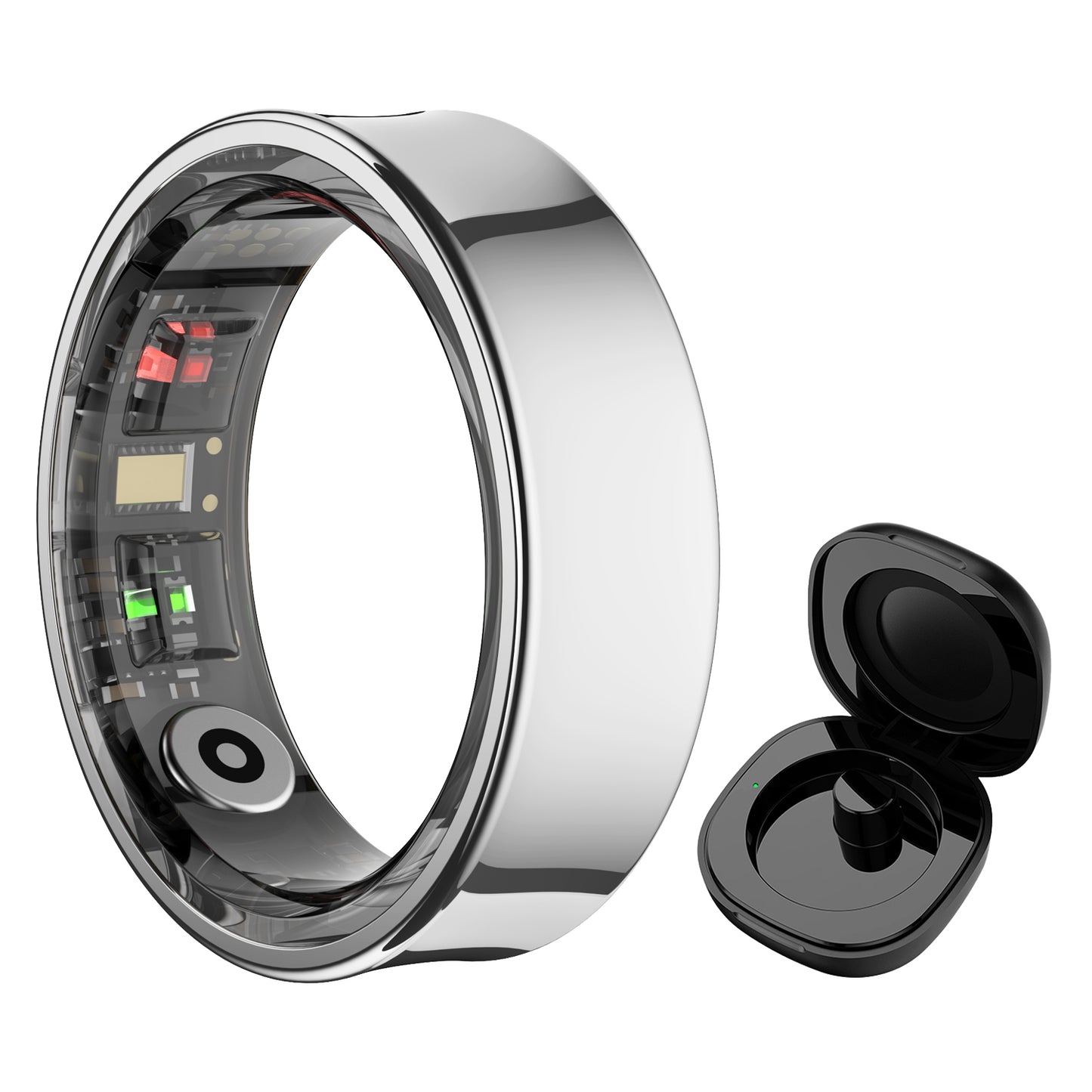 Waterproof Smart Ring With Charging Case, New Smart Ring R09 Health Monito Multi Sports Mode Skin Temperature