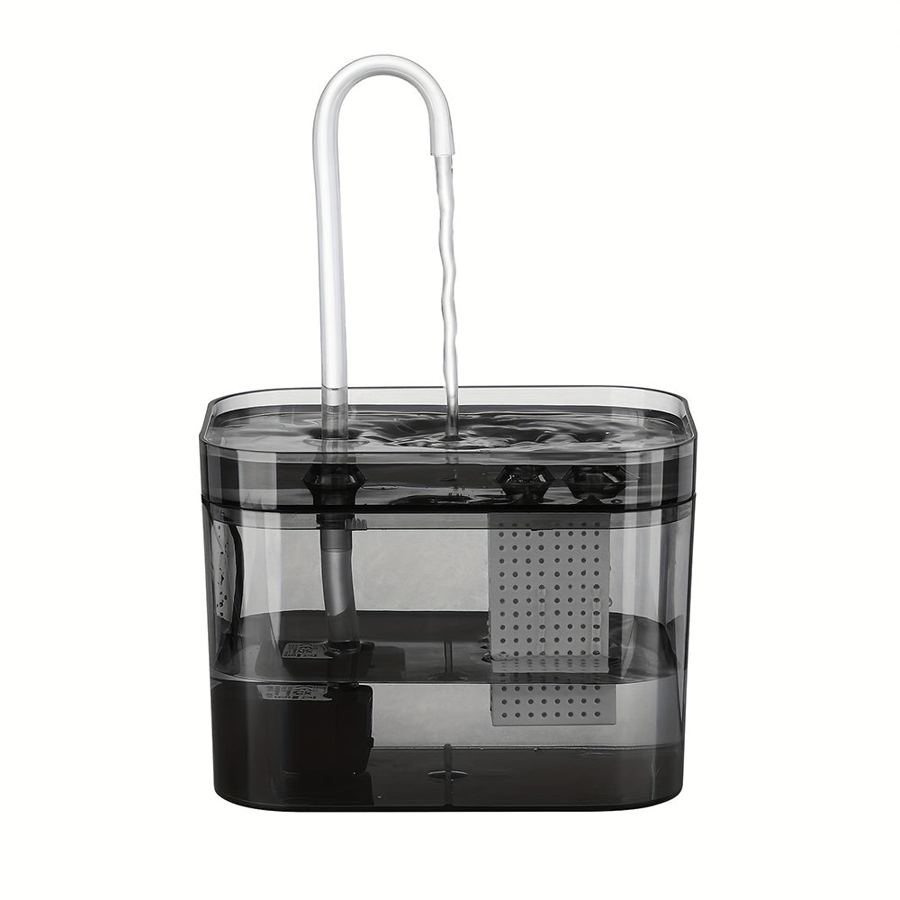Cat Water Fountain with Auto Filter Recirculate Transparent Black Cat Drinker Ultra Quiet Automatic Pet Drinking Dispens