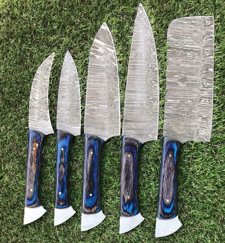 Durable Handmade Damascus Steel Knife Set  Professional Chef Knives 1