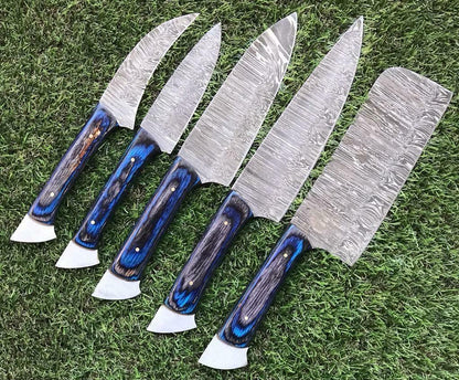 Durable Handmade Damascus Steel Knife Set  Professional Chef Knives 2