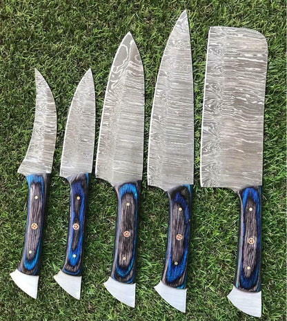 Durable Handmade Damascus Steel Knife Set | Professional Chef Knives