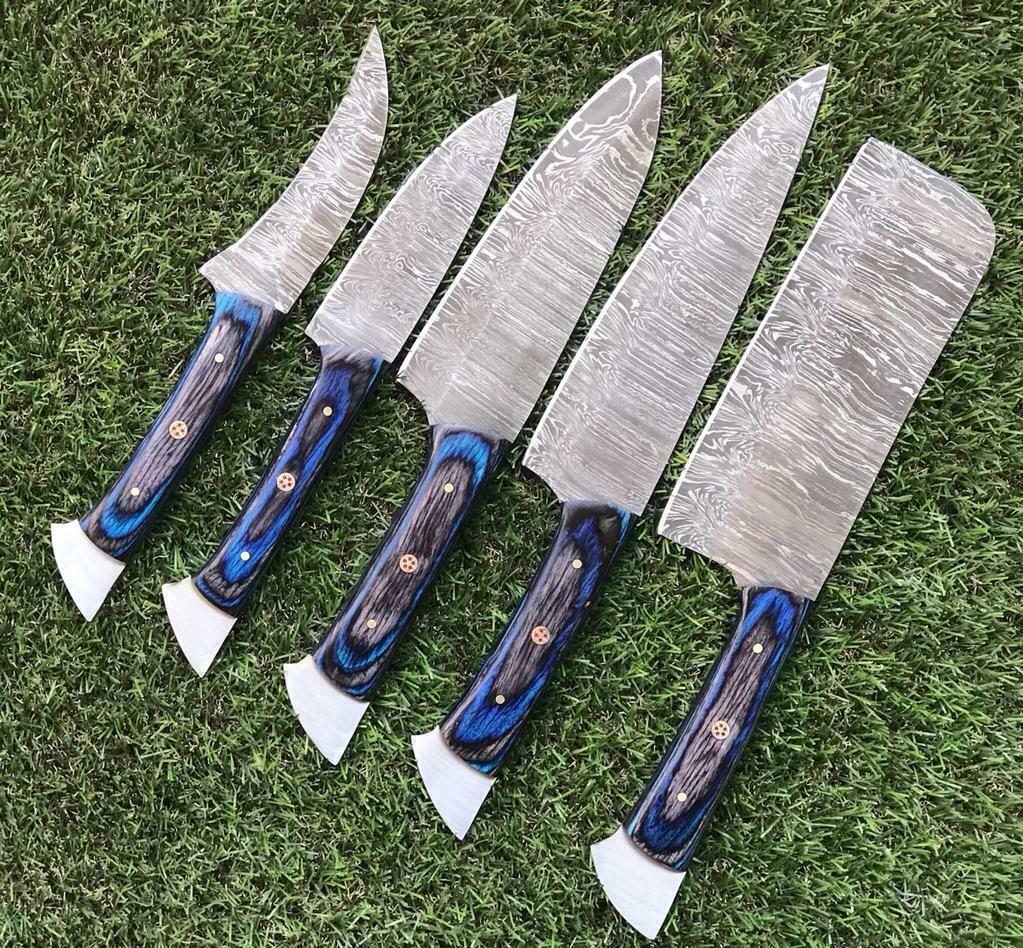 Durable Handmade Damascus Steel Knife Set  Professional Chef Knives 3