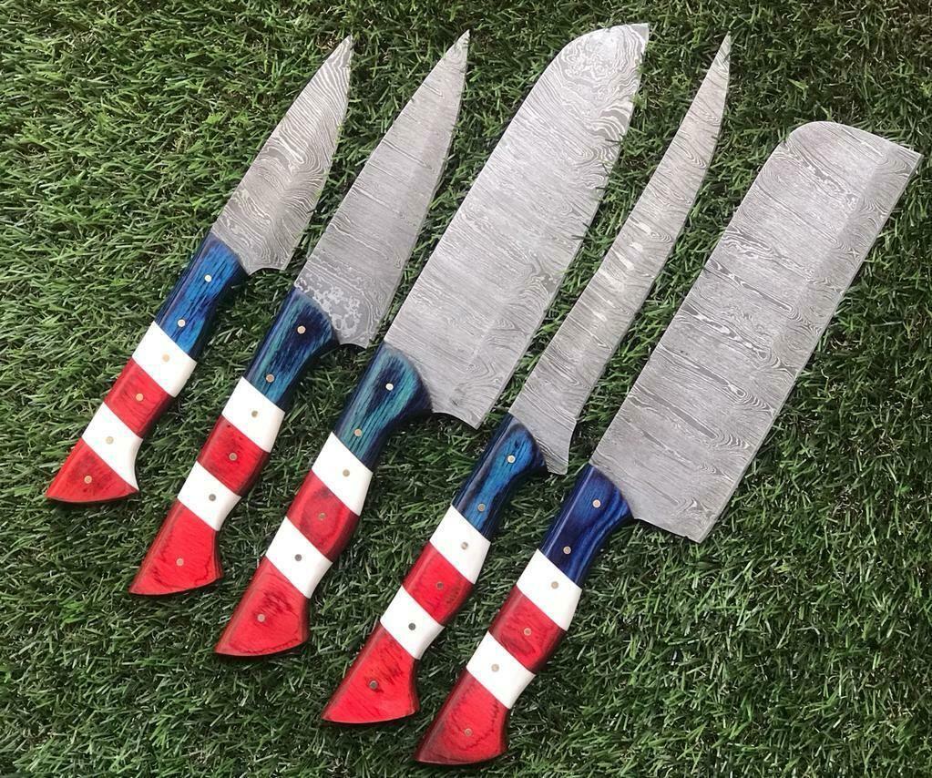 Premium Twist Damascus Steel Chef Knife Collection  5 Piece Set 1