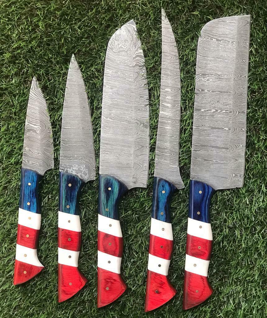 Premium Twist Damascus Steel Chef Knife Collection  5 Piece Set 2