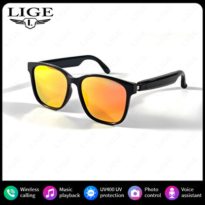 Fashion AI Smart Sunglasses, Bluetooth Call Playing Music Glasses Men Women, Voice Assistant & Camera Control