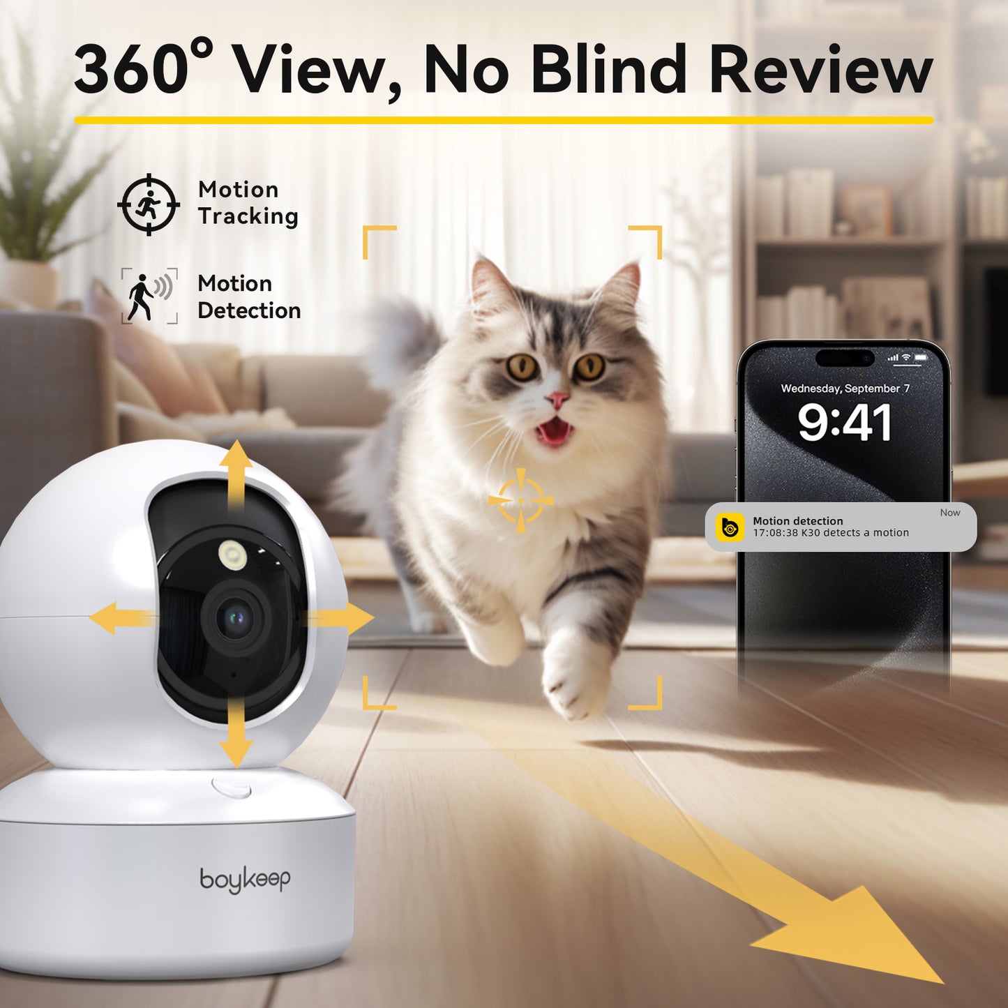 Wifi Surveillance Smart Camera 2K Indoor 5G24GHz Night Vision 360 Pan  Tilt With 2Way Audio For Bab 1