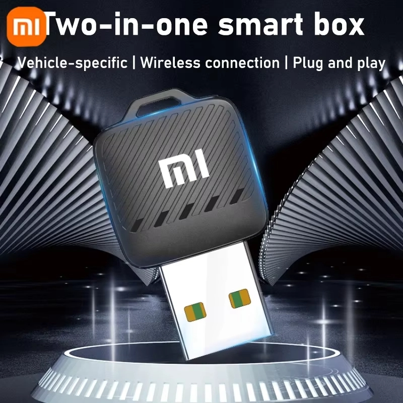 Wireless CarPlay Dongle, Xiaomi 2 in1 Android Auto Adapter, AI Smart Box for Car