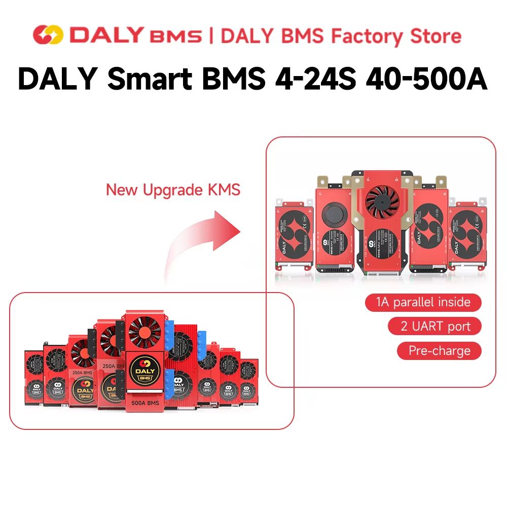 Daly Smart BMS For LiFePO4  LiIon Batteries  10S24S 36V48V Battery Management System 40A500A 1