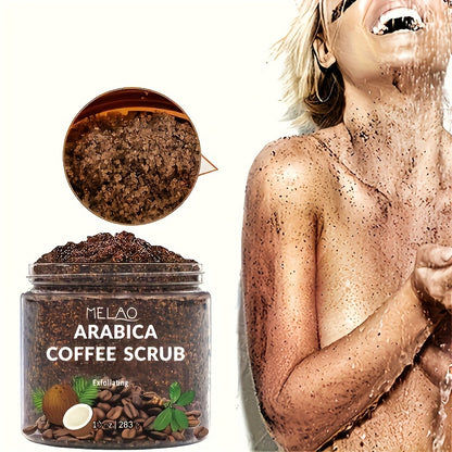 All Natural Body Scrub with Arabica Coffee & Dead Sea Salt, Exfoliating & Moisturizing Skin Care for Smooth,Glowing Skin
