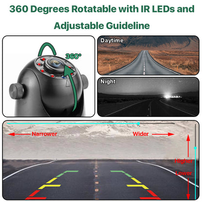 Magnetic Hitch 5G WiFi Wireless Rear View Camera, Night Vision, Rechargeable for RV Truck Trailer, iPhone Android