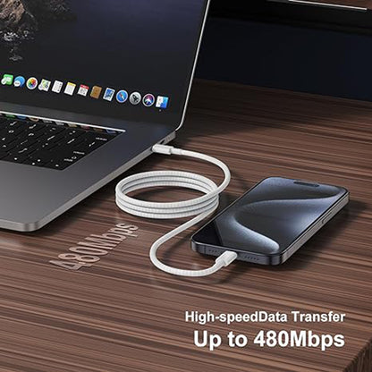 Mobile Phone Data Cable for iPhone, Android, Usb C to Type C Fast Charging PD 60W, Type C Braided Charger Cable