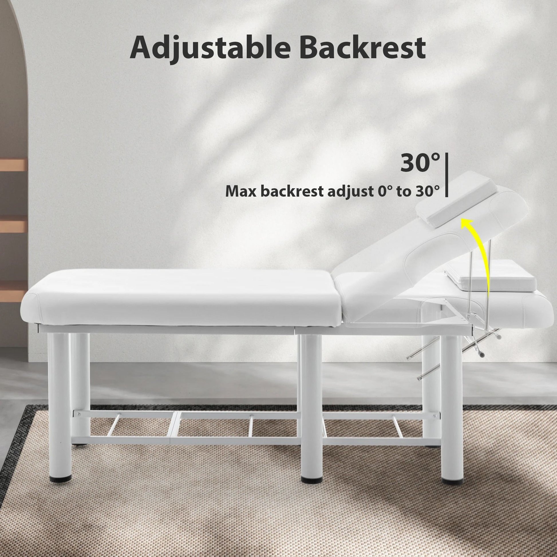 Adjustable Massage Table With Backrest Memory Foam  Storage Shelf 4
