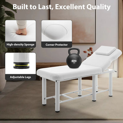 Adjustable Massage Table With Backrest Memory Foam  Storage Shelf 5