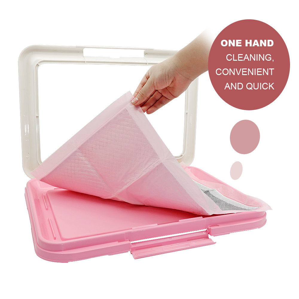 Portable Dog Training Toilet,Indoor Potty for Small Dogs &Cats with Puppy Pad Holder,47cm Tray for Puppy Pad Training bo