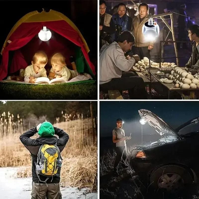 Portable Solar Camping Lantern LED Rechargeable Tent Lamp With Hook 3