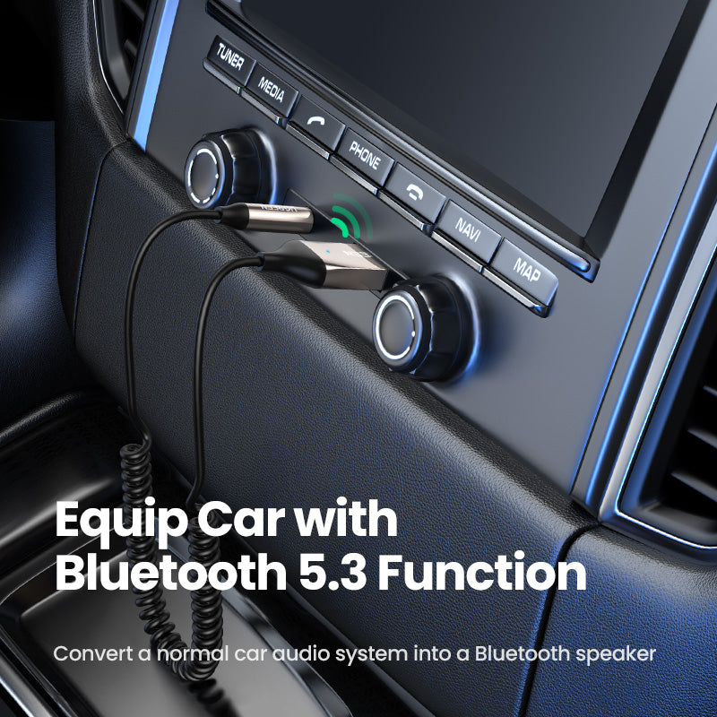 Hands-Free Bluetooth Receiver 5.3, Car Kits AUX Audio, Wireless Receiver for Car, 3.5mm Jack Music BT Transmitter