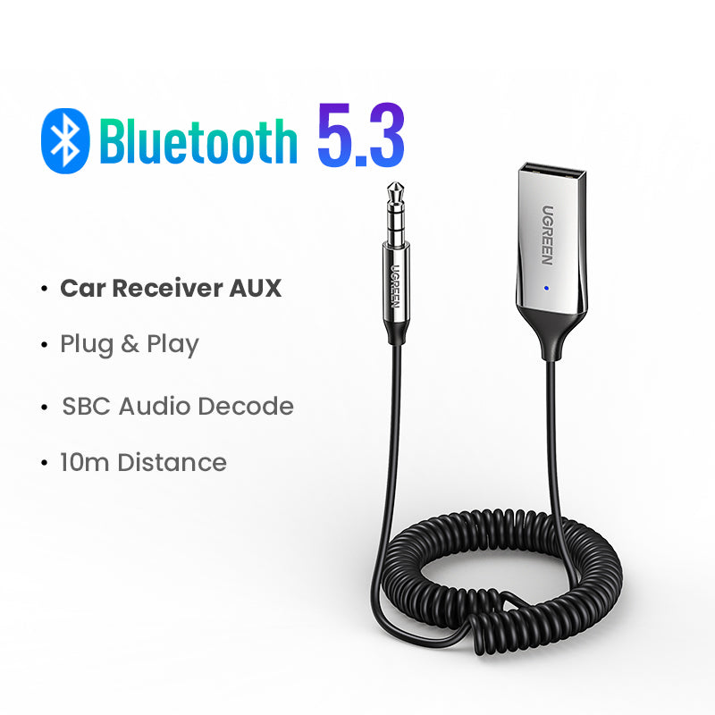 Hands-Free Bluetooth Receiver 5.3, Car Kits AUX Audio, Wireless Receiver for Car, 3.5mm Jack Music BT Transmitter