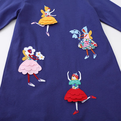 Jumping Meters Girls Dress 27T Dancing Baby Long Sleeve Cute Party Dress With Animals Applique And  5