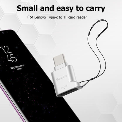 TF Card Reader, Lenovo Thinkplus, USB C Type-C, Memory Card Mini Metal, Adapter For Type C Phone