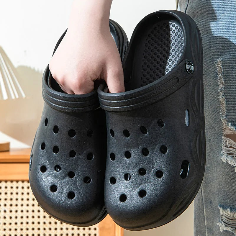 Mens Summer Hollow Out Closed Toe Sandals NonSlip Soft Bottom Shoes Lightweight ThickSoled Garden S 1