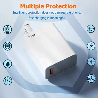 Wall Charger 6A USB Charger 33W Fast Charging Type C Cable EU US Plug Quick Charge Phone Adapter Fo 1