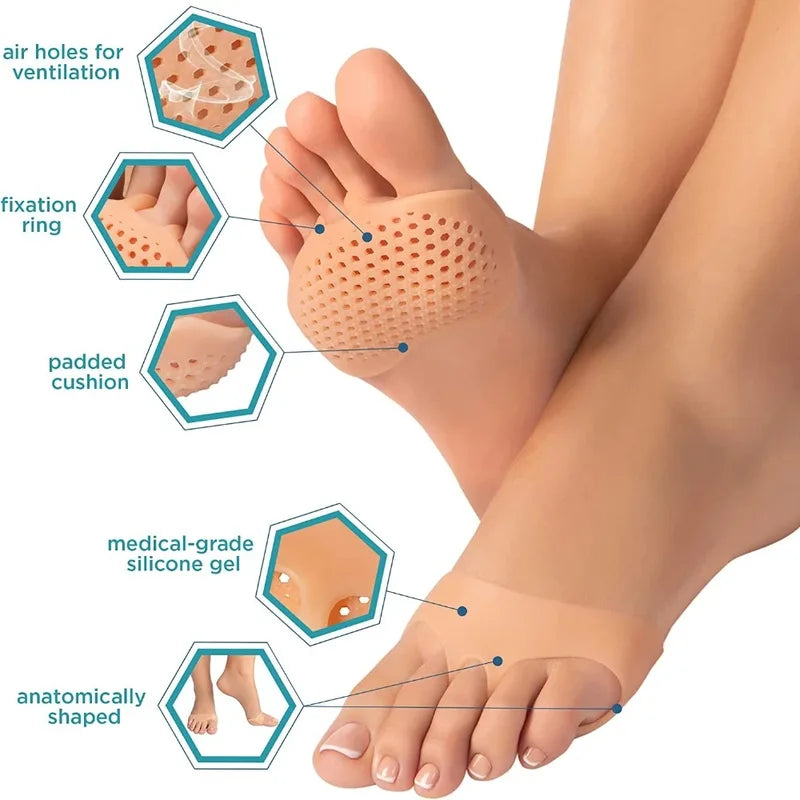 Silicone Metatarsal Pads Toe Separator Pain Relief Foot Pads Orthotics Foot Massage Insoles Forefoo 2