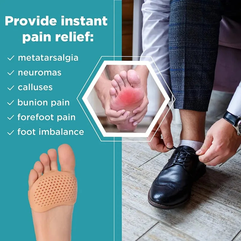 Silicone Metatarsal Pads Toe Separator Pain Relief Foot Pads Orthotics Foot Massage Insoles Forefoo 3