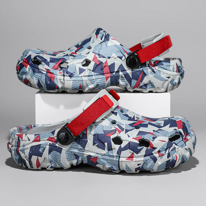Mens Summer Outdoor Beach Sandals Clogs, Camouflage Platform Aqua Shoes, Soft EVA Slippers, Indoor Home Slides