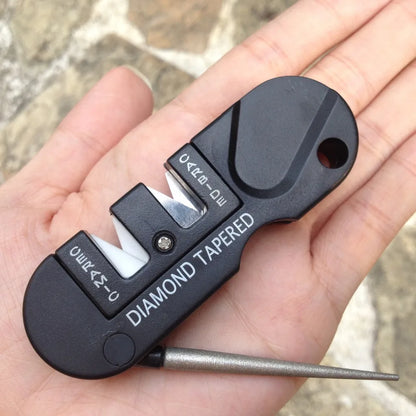 4-in-1 Portable Knife Sharpener,Tungsten,Ceramic & Carbide Rod Whetstone for Camping,Fishing &Hiking,Pocket Diamond tool