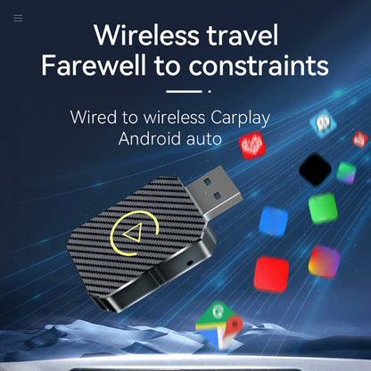 Smart AI Box BT CarPlay AI Box, Wireless Carplay Android Auto Adapter, Plug&Play for OEM Wired CarPlay Andriod Auto Cars
