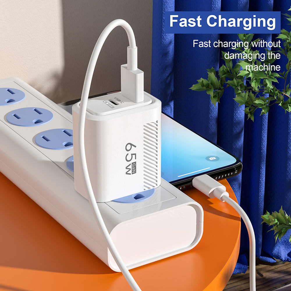 Quick Charging Type C Wall Charger 65W GaN USB C Fast Charger Phone Charger Adapter For IPhone Sams 1