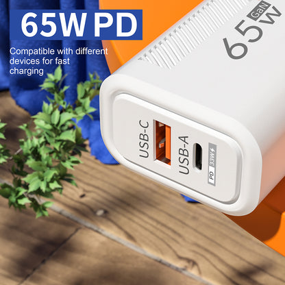 Quick Charging Type C Wall Charger 65W GaN USB C Fast Charger Phone Charger Adapter For IPhone Sams 2