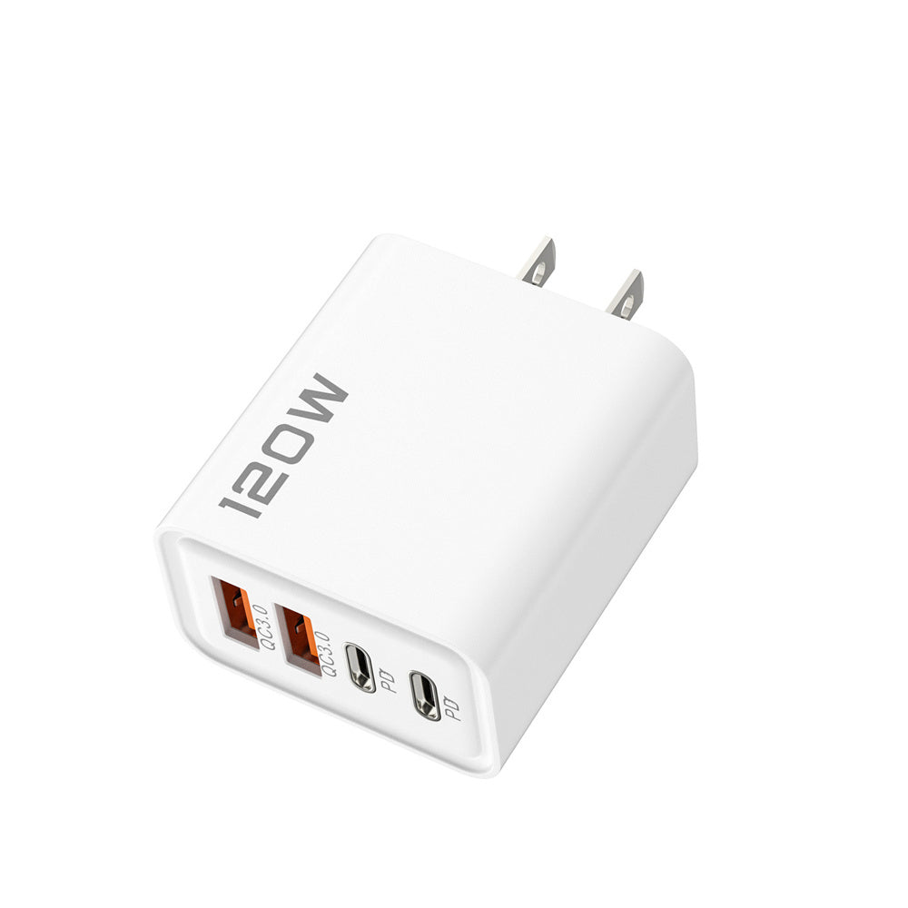 USB Phone Charger Adapter Total 120W USB Type C Charger 4 Port Fast Charging Quick Charge Wall Char 7