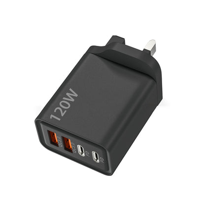 USB Phone Charger Adapter Total 120W USB Type C Charger 4 Port Fast Charging Quick Charge Wall Char 10