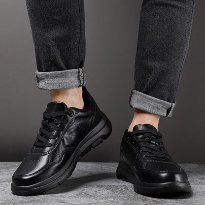 Casual Men Shoes Sneakers Trend, Breathable Leather Sneakers, Non-Slip Male Footwear, Comfortable Leisure Shoes for Men