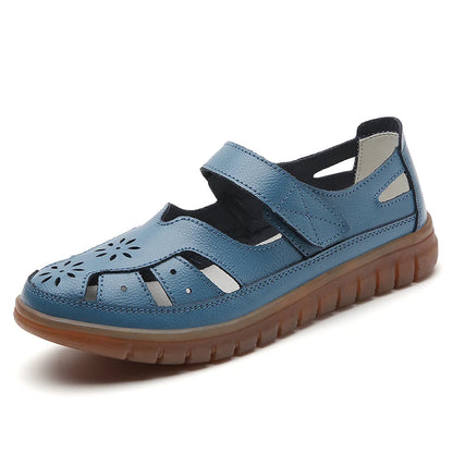 Summer Women Sandals Comfortable Ladies Girls Ankle Hollow Round Toe Sandals Soft Beach Sole Casual 7