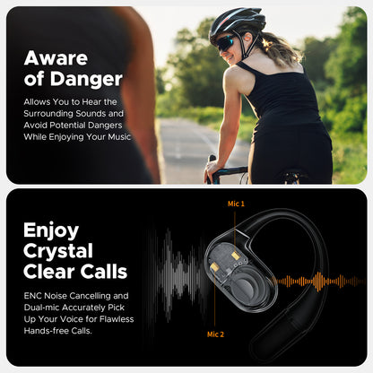 Bluetooth Wireless Earbuds, Truefree O2 Open Ear Headphones, IPX5 Waterproof, Multipoint Connection, App Control