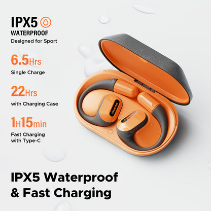 Bluetooth Wireless Earbuds, Truefree O2 Open Ear Headphones, IPX5 Waterproof, Multipoint Connection, App Control