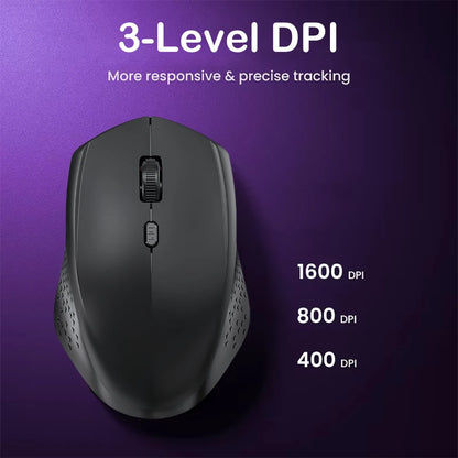 Dual-Mode Wireless Mouse, Bluetooth 5.2 Mouse, Silent Rechargeable Gaming Mouse, 1600DPI for Laptop Computer