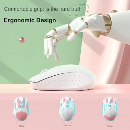 Dual-Mode Wireless Mouse, Bluetooth 5.2 Mouse, Silent Rechargeable Gaming Mouse, 1600DPI for Laptop Computer