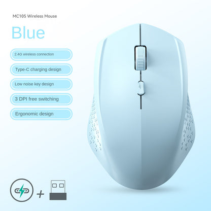Dual-Mode Wireless Mouse, Bluetooth 5.2 Mouse, Silent Rechargeable Gaming Mouse, 1600DPI for Laptop Computer