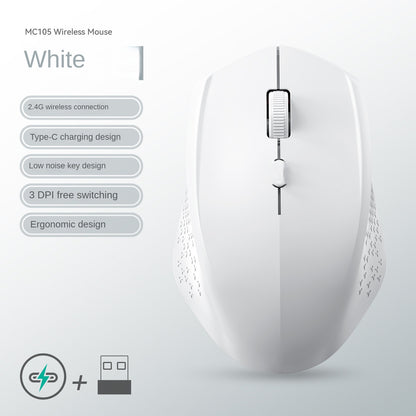 Dual-Mode Wireless Mouse, Bluetooth 5.2 Mouse, Silent Rechargeable Gaming Mouse, 1600DPI for Laptop Computer