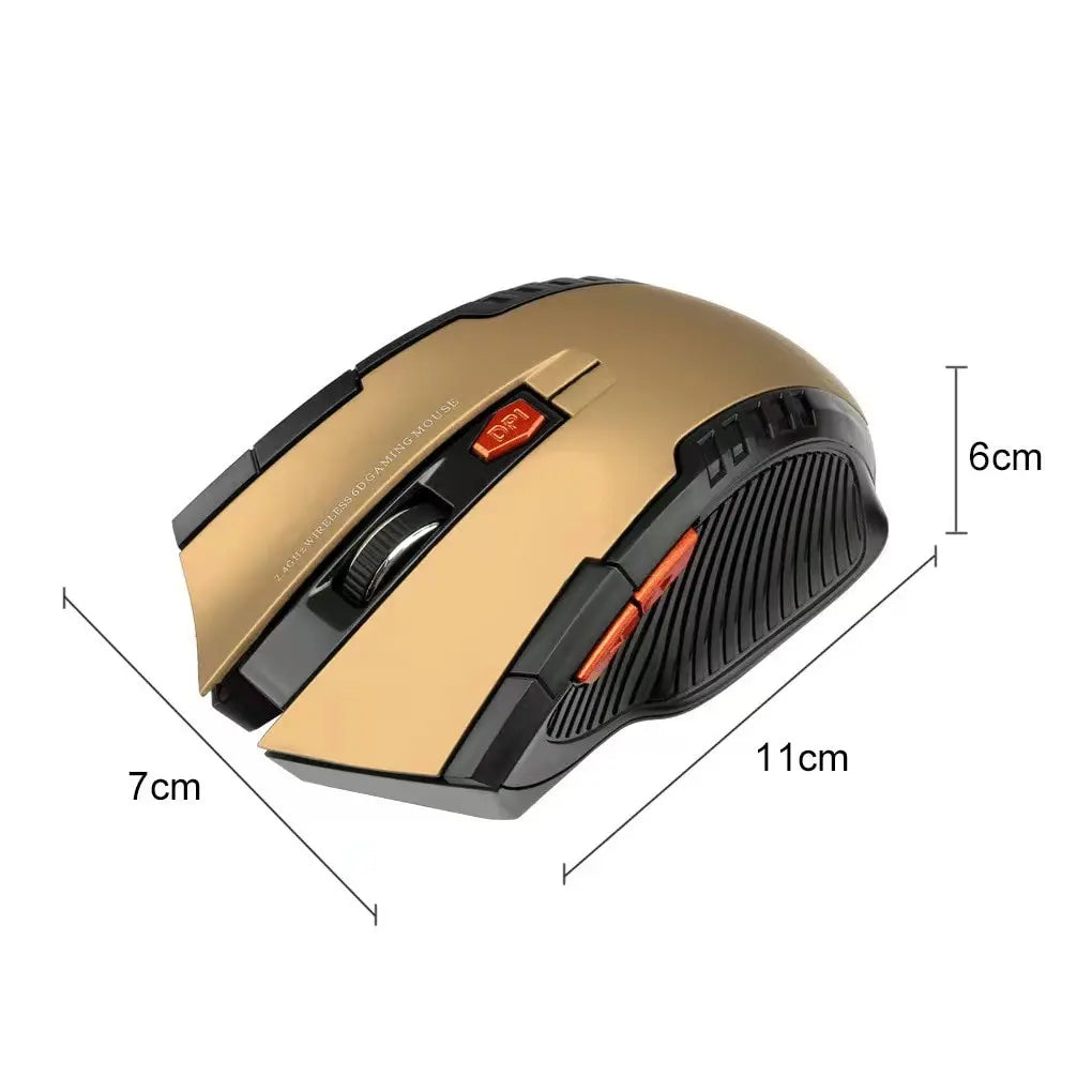 2.4GHz Wireless Optical Mouse, USB Receiver, 6 Button, Portable, Wireless Mouse for Laptops