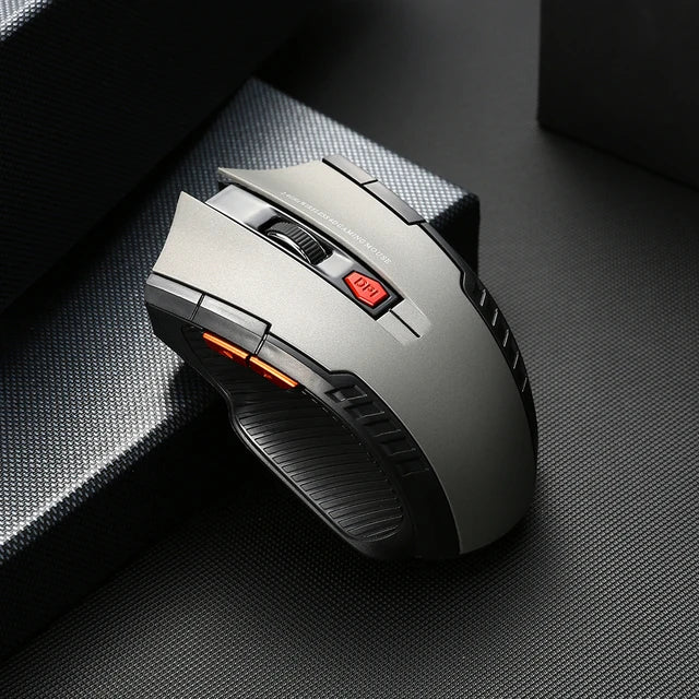 2.4GHz Wireless Optical Mouse, USB Receiver, 6 Button, Portable, Wireless Mouse for Laptops