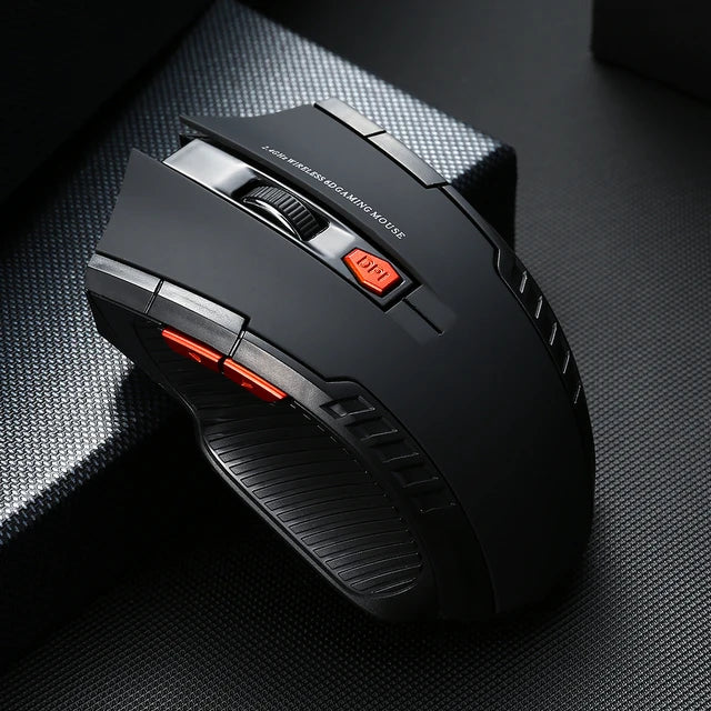 2.4GHz Wireless Optical Mouse, USB Receiver, 6 Button, Portable, Wireless Mouse for Laptops