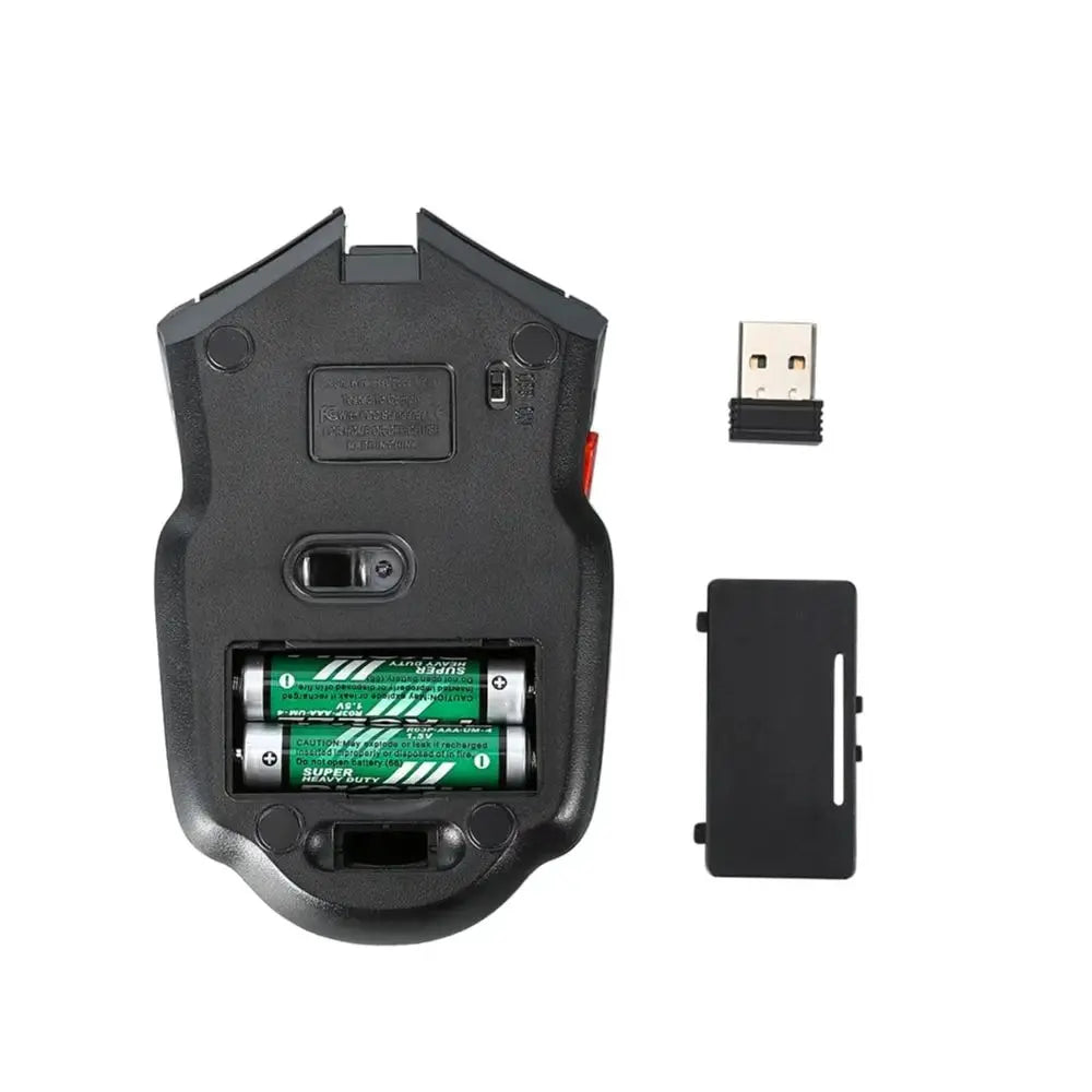 2.4GHz Wireless Optical Mouse, USB Receiver, 6 Button, Portable, Wireless Mouse for Laptops