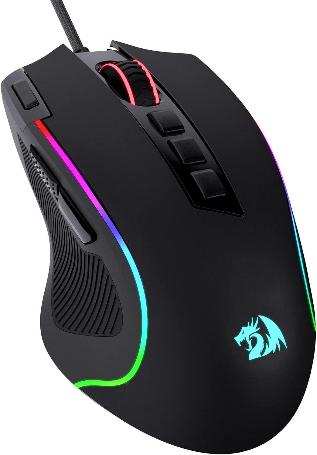 8000 DPI Wired Optical Redragon M612 Predator RGB Gaming Mouse, White, 11 Programmable Buttons